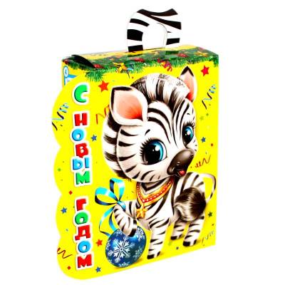 Сладкий новогодний подарок в картонной упаковке весом 430 грамм